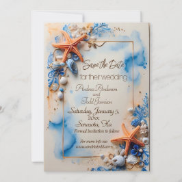 Reserve A Data Casamento de beachside azul de Cobalto