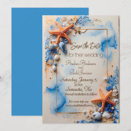 Reserve A Data Casamento de beachside azul de Cobalto