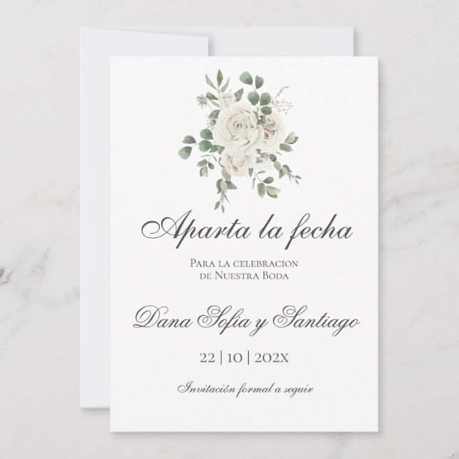 Reserve A Data Casamento de Boho Espanhol Salve a Data (Frente)