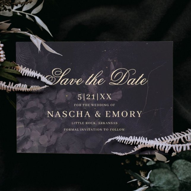 Reserve A Data Casamento de Boho Floral Púrpura Gótica Elegante E (Criador carregado)