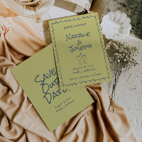Casamento De Boho Verde Azul Com A Mão Retrorna