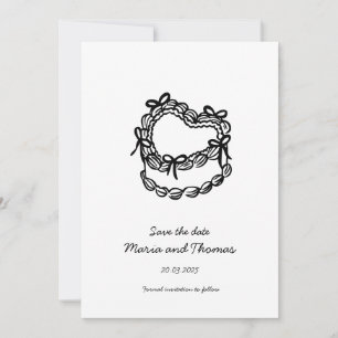 Reserve A Data Casamento de Bolo Desenhado à Mão Salve a Data