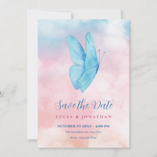 Reserve A Data Casamento de borboleta sonhadora estética 