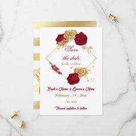 Reserve A Data casamento de burgundy e dourado com flores botânic
