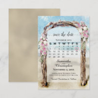 Casamento de Calendário de Portas de Praia Floral