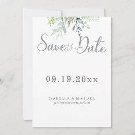 Reserve A Data Casamento de Caligrafia Botânica Save the Date