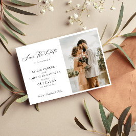 Reserve A Data Casamento de caligrafia fotográfica elegante