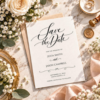 Reserve A Data Casamento de Caligrafia Moderna Save the Date