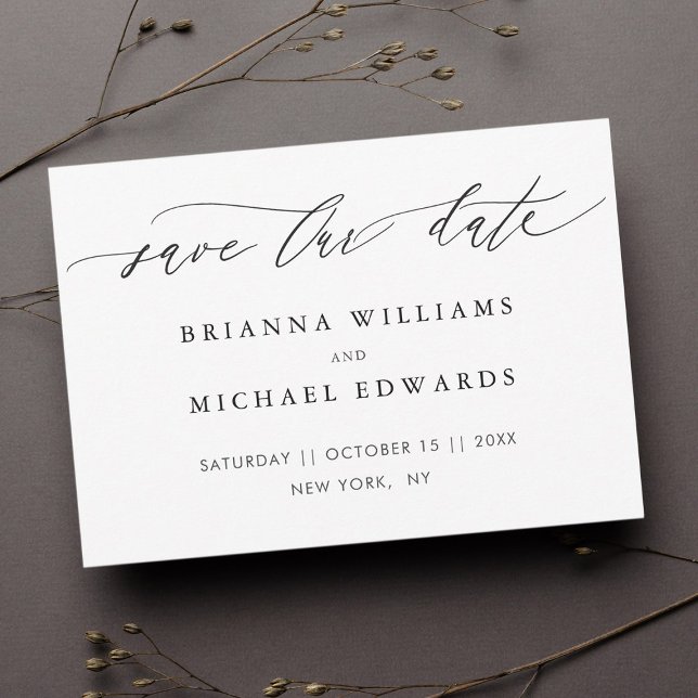 Reserve A Data Casamento de Caligrafia Moderna Simples (Criador carregado)