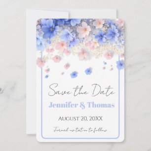 Reserve A Data Casamento de Campo Pastel Romântico com Flores Sil