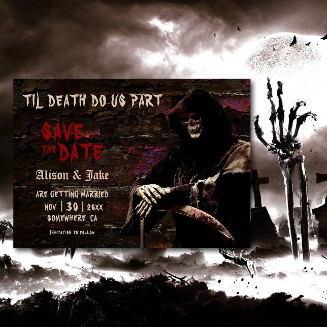 Reserve A Data Casamento De Caveira Gótica Salvar A Data (Criador carregado)