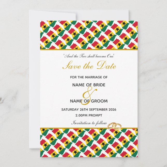 Reserve A Data Casamento de Celebração Cristã de GANA (Frente)
