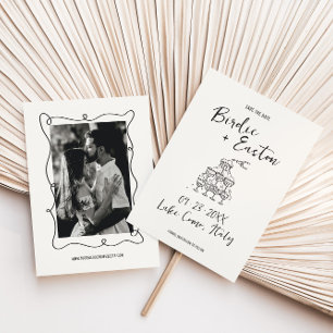 Reserve A Data Casamento de Champanhe Ilustrado Manuscrito