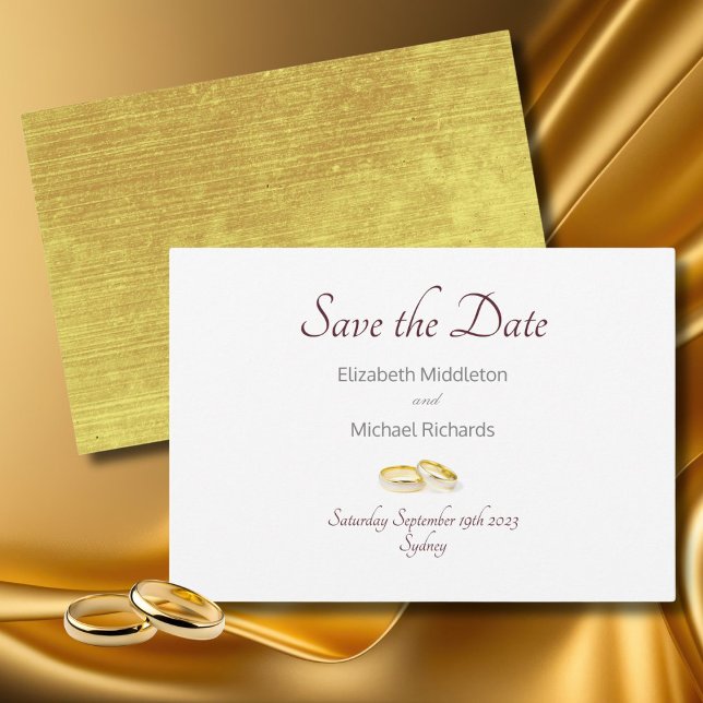 Reserve A Data Casamento de Chic Dourado Elegante Salve a Data (Criador carregado)