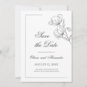 Reserve A Data Casamento de chic minimalista de flor de papo salv