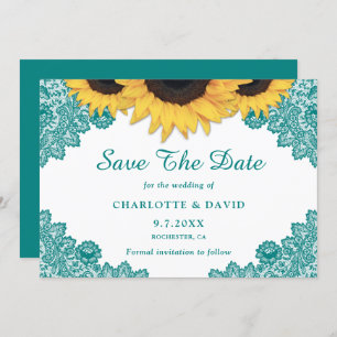 Reserve A Data Casamento de Chic Sunflower em Teal Rustic