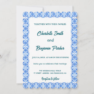 Reserve A Data Casamento de chinoiserie Elegante Blue Flor