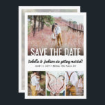 Reserve A Data Casamento de Cinco Fotografias da Tipografia Branc<br><div class="desc">Anuncie a alegre notícia do seu noivado e do próximo casamento com fotos personalizadas únicas, salve os convites de data. As 5 fotos e toda a redação desta modelo são simples de personalizar. (DICA DE IMAGEM: Uma maneira fácil de centralizar uma foto exatamente como você deseja é recortá-la antes de...</div>