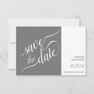 Reserve A Data Casamento de Cinzas Minimalista Elegante