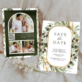 Reserve A Data Casamento de Código QR da Colagem de Fotos do Oliv