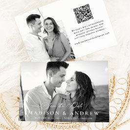 Reserve A Data Casamento de Código QR de Foto de Caligrafia Elega