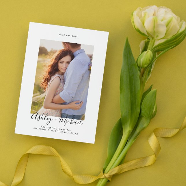 Reserve A Data Casamento de Código QR de Foto Elegante Simples (Save Our Date! 💍 #ForeverLove)