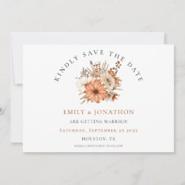 Reserve A Data Casamento de Código QR Floral de outono Moderno