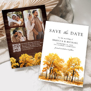 Reserve A Data Casamento de Código QR Foto de Árvores de Oak de Q
