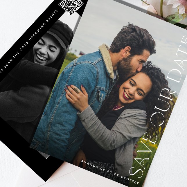 Reserve A Data Casamento de CÓDIGO QR Multifoto Editável (Criador carregado)