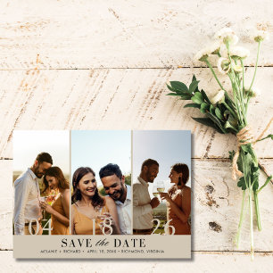 Reserve A Data Casamento de Colagem de Fotos Elegante Salve a Dat