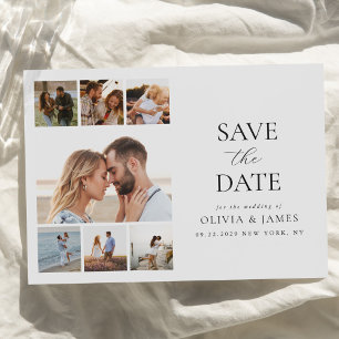 Reserve A Data Casamento de Colagem de Fotos Moderna Simples