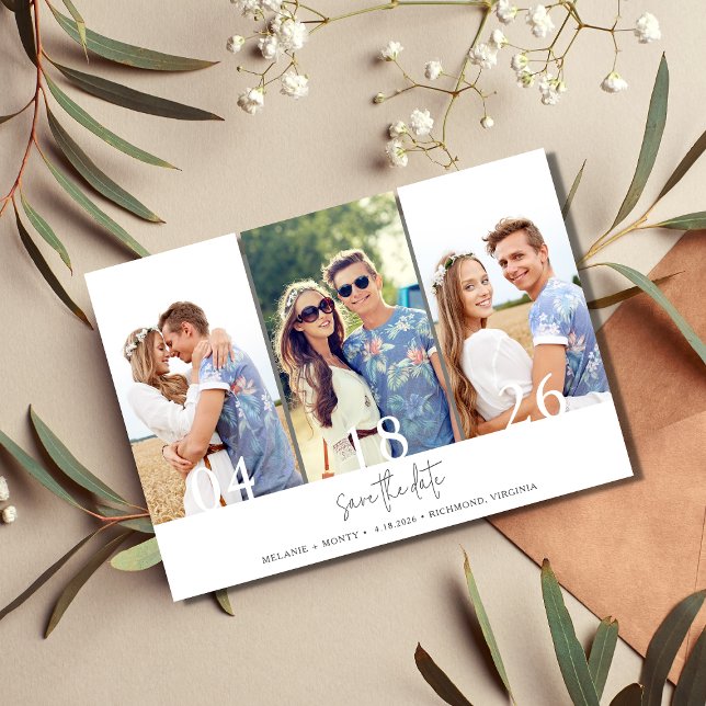 Reserve A Data Casamento de Colagem de Fotos Moderno 3 (Criador carregado)