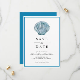 Reserve A Data Casamento de Concha Única Azul Turquesa Vintage