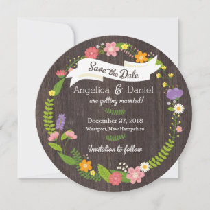 Reserve A Data Casamento de Coroa Floral Boêmia Rústica da Flores