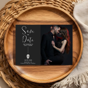 Reserve A Data Casamento de Crânio Gótico Salve a Data