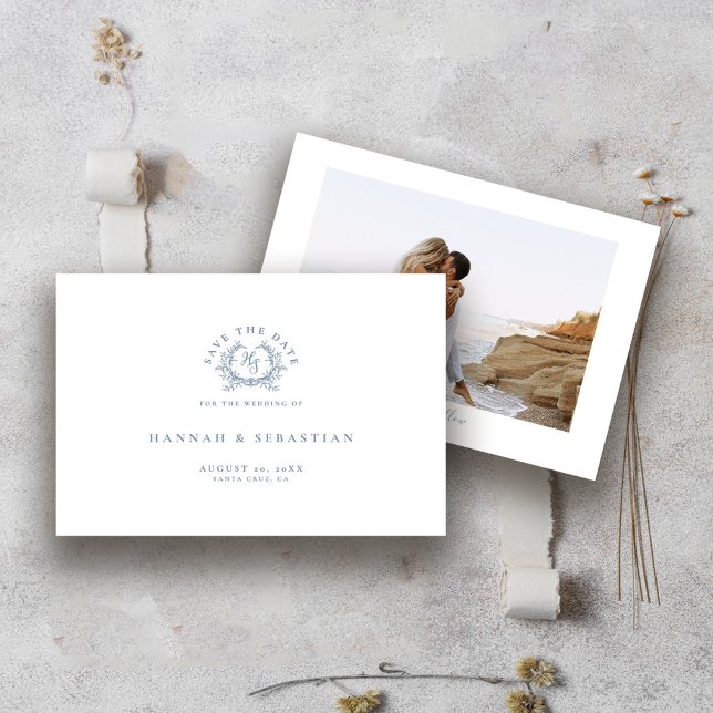 Reserve A Data Casamento de Derrame Azul Elegante (Criador carregado)