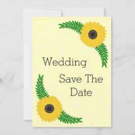 Reserve A Data Casamento de Design de girassol colorido amarelo