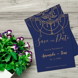 Reserve A Data Casamento de Design tradicional texturizado com az