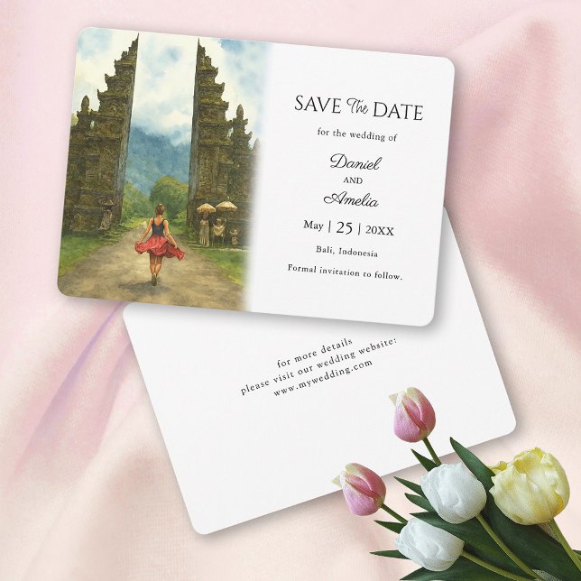 Reserve A Data Casamento de Destino Bali Indonésia (Bali Indonesia Destination  Save The Date)