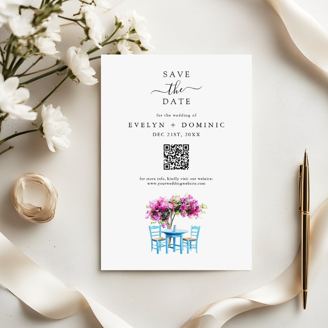 Reserve A Data Casamento de Destino Código QR Moderno Bougainvill (Criador carregado)