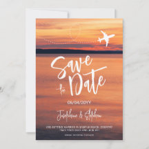 Casamento de Destino com Forma de Avião no Pôr de 