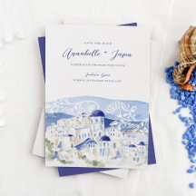 Casamento de Destino de Aquarela da Grécia Santori