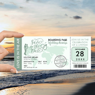 Reserve A Data Casamento de Destino de Embarque Verde Sage
