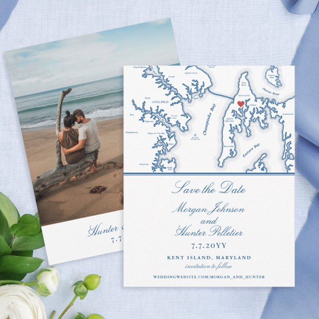 Reserve A Data Casamento de Destino de Kent Island Maryland (This Kent Island Save the Date is perfect for your coastal destination wedding)