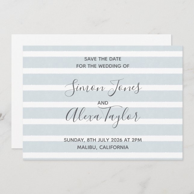 Reserve A Data Casamento de destino de praia salvar a data (Frente/Verso)