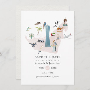 Reserve A Data Casamento de Destino de Watercolor Dubai EAU