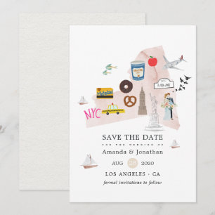 Reserve A Data Casamento de Destino em Nova York EUA em Aquarela