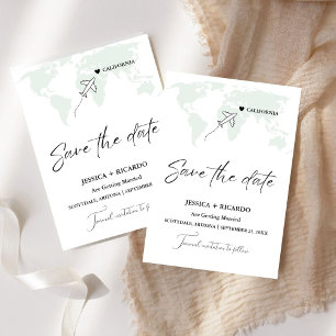 Reserve A Data Casamento de Destino em Verde Sálvia Salve a data
