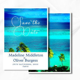 Reserve A Data Casamento de Destino no Oceano Tropical Azul Engaj