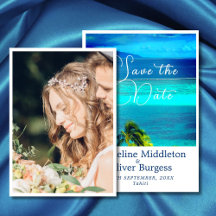 Casamento de Destino no Oceano Tropical Azul Foto